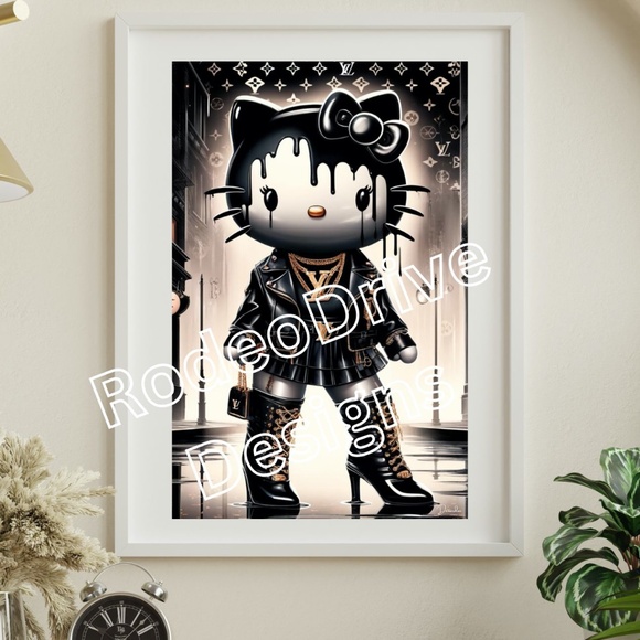 HELLO KITTY VUITTON FASHION MASH 11X17 BY THE ARTIST DENARDAI - Picture 2 of 3